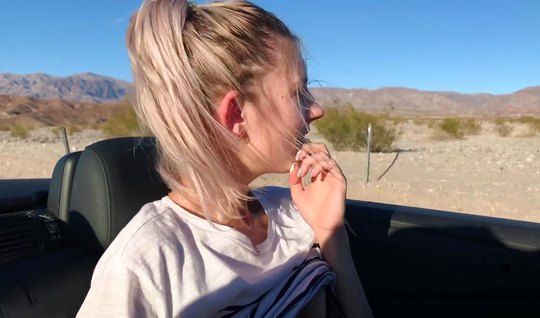 Blonde in the car the audience is ready to do Russian Blowjob and fuck