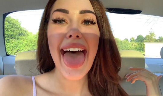 Beauty after home blowjob in the car is ready to take her lovers sperm
